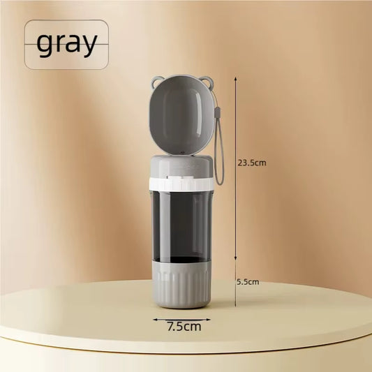 2 in 1 Portable Dog Water Bottle Pet Water Container with Food Storage Pet Travel Drinking Bowl for Dogs Cats Pet Supplies