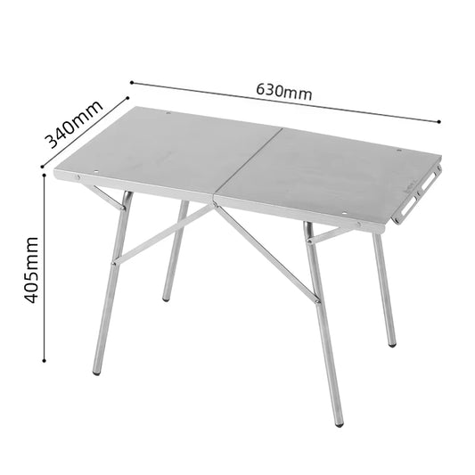 Outdoor Camping Folding Table, Portable Stainless Steel Picnic Table, Leisure Barbecue Heat-Resistant Table, New Product