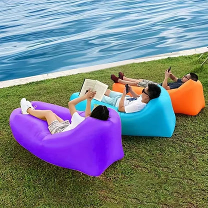 Inflatable Lounger Beach Chair Accessories Air Sofa Hammock for Outdoor Camping Backyard Lakeside with Compression Sack