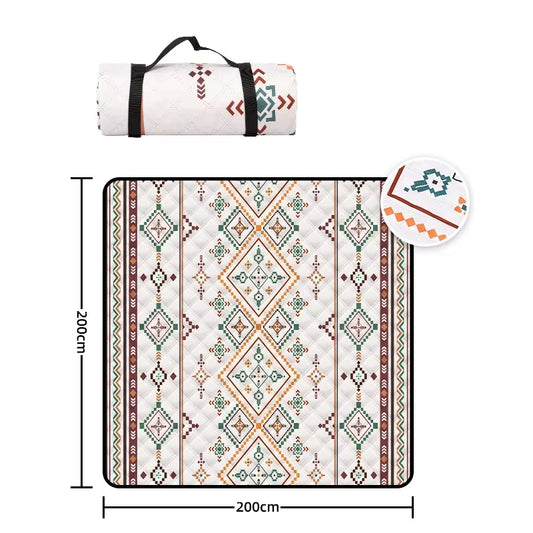 Large Beach Blanket & Mat (200X200Cm): Waterproof Picnic Blanket with Carrying Handle – for Camping, Beach