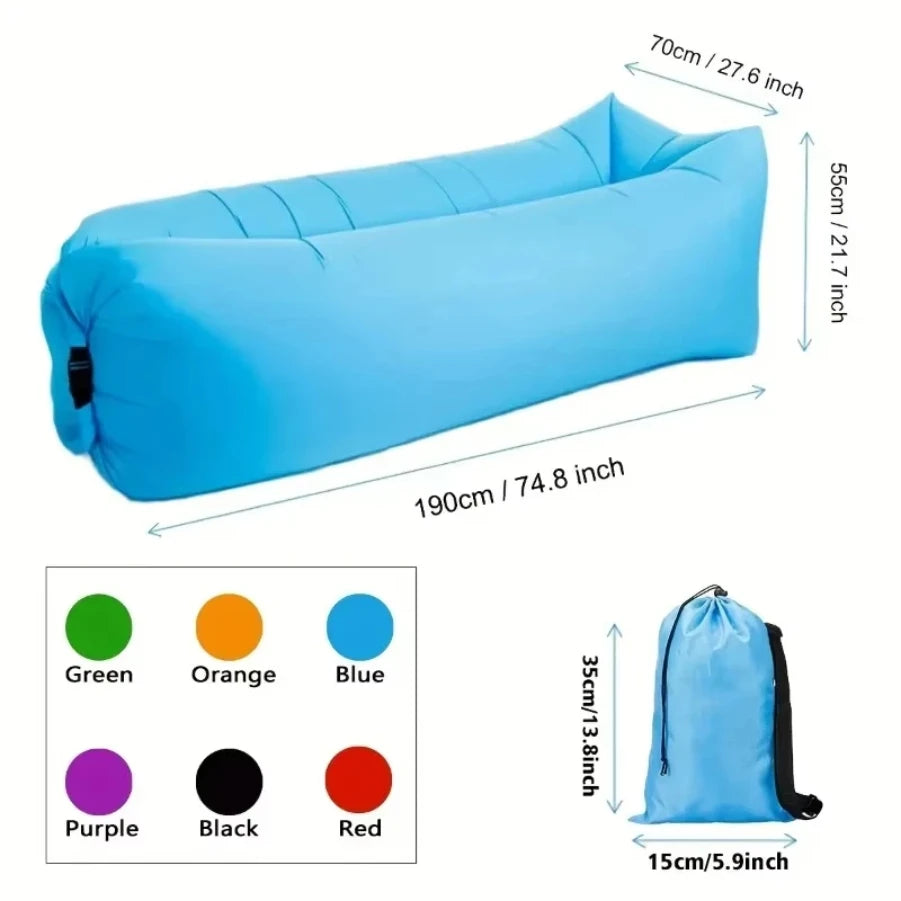 Inflatable Sofa Bag Portable Camping Sofa Mattress Music Festival Recliner Outdoor Mat Air Cushion Beach Lounger