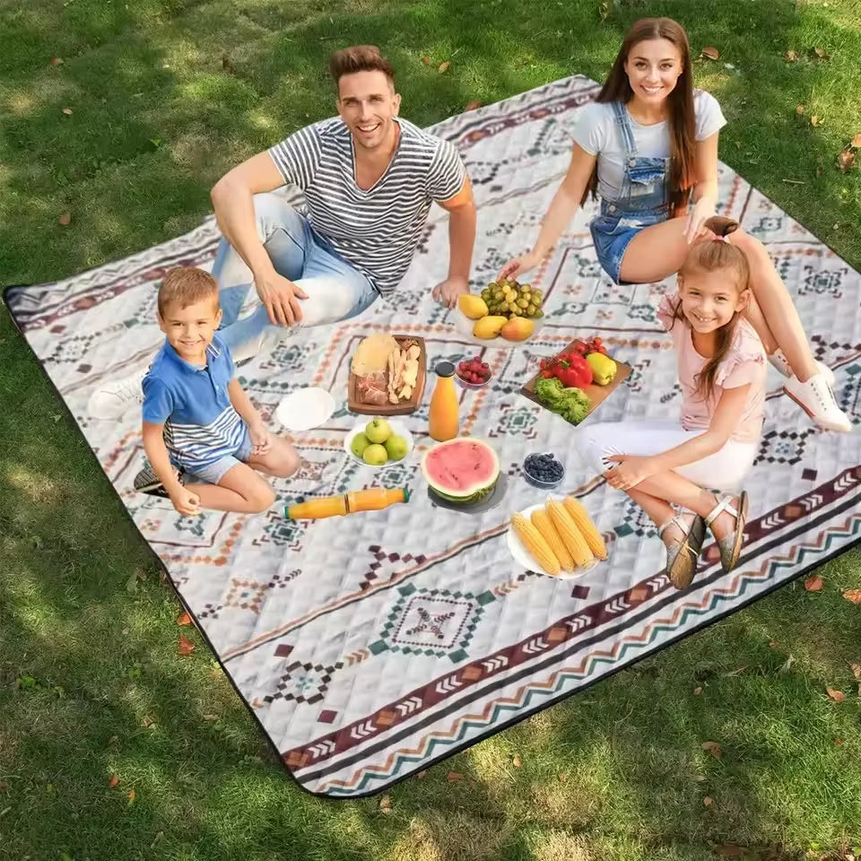 Large Beach Blanket & Mat (200X200Cm): Waterproof Picnic Blanket with Carrying Handle – for Camping, Beach