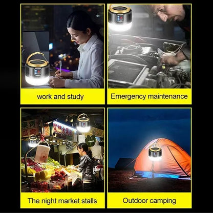 Portable Camping Light Power Bank LED Camping Lanterns Handheld Waterproof Outdoor Tent Light Rechargeable Floodlight Flashlight